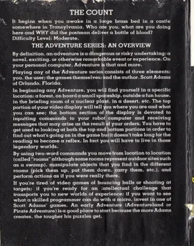 Adventure 05 - The Count (1984)(Adams) box cover back